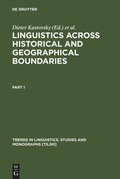 Cover: Linguistics across Historical and Geographical Boundaries - De Gruyter Mouton