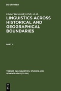 Cover: Linguistics across Historical and Geographical Boundaries - De Gruyter Mouton
