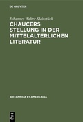 Cover: Chaucers Stellung in der Mittelalterlichen Literatur - De Gruyter Mouton