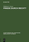 Cover: Friede durch Recht? - De Gruyter