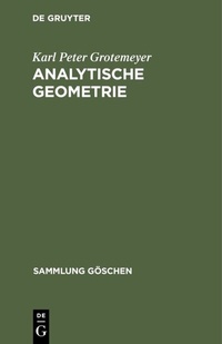 Abbildung von: Analytische Geometrie - De Gruyter