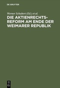 Abbildung von: Die Aktienrechtsreform am Ende der Weimarer Republik - De Gruyter