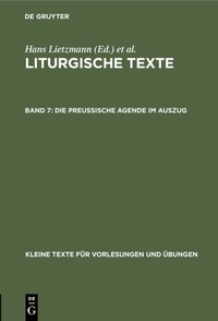 Abbildung von: Die Preussische Agende im Auszug - De Gruyter