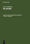 Cover: Die platonischen Schriften, 2. und 3. Periode - De Gruyter