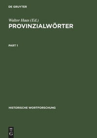 Enlarge image Cover: Provinzialwörter - De Gruyter