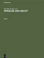 Cover: Sprache und Recht - De Gruyter