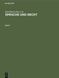 Cover: Sprache und Recht - De Gruyter