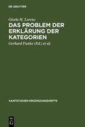Cover: Das Problem der Erkl&auml;rung der Kategorien - De Gruyter