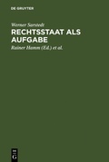Cover: Rechtsstaat als Aufgabe - De Gruyter