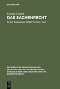 Cover: Das Sachenrecht - De Gruyter