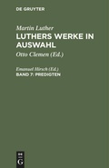 Cover: Predigten - De Gruyter