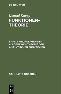 Abbildung von: Grundlagen der allgemeinen Theorie der analytischen Funktionen - De Gruyter