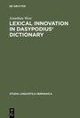 Cover: Lexical Innovation in Dasypodius' Dictionary - De Gruyter