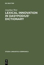 Cover: Lexical Innovation in Dasypodius' Dictionary - De Gruyter