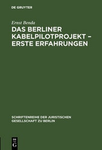 Abbildung von: Das Berliner Kabelpilotprojekt - erste Erfahrungen - De Gruyter