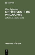 Cover: Einf&uuml;hrung in die Philosophie - De Gruyter