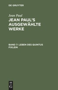 Cover: Leben des Quintus Fixlein - De Gruyter