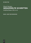 Cover: Geist der Erziehung - De Gruyter