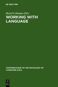 Cover: Working with Language - De Gruyter Mouton