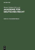 Cover: Akademie f&uuml;r Deutsches Recht / Volksgesetzbuch - De Gruyter