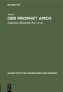 Cover: Der Prophet Amos - De Gruyter