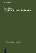Cover: Goethe und Europa - De Gruyter