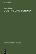 Cover: Goethe und Europa - De Gruyter