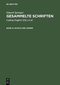 Cover: Schule und Lehrer - De Gruyter