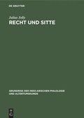 Cover: Recht und Sitte - De Gruyter