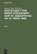 Cover: Festschrift f&uuml;r Ernst Steindorff zum 70. Geburtstag am 13. M&auml;rz 1990 - De Gruyter