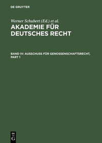 Abbildung von: Ausschuß für Genossenschaftsrecht - De Gruyter