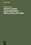 Cover: Westliches Management - &ouml;stliche Leitung - De Gruyter