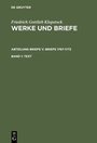 Cover: Friedrich Gottlieb Klopstock: Werke und Briefe. Abteilung Briefe V: Briefe 1767-1772 / Text - De Gruyter