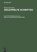 Cover: Philosophische P&auml;dagogik - De Gruyter
