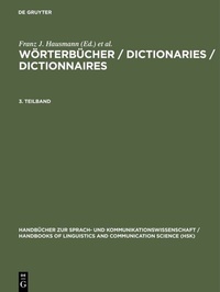 Abbildung von: Wörterbücher / Dictionaries / Dictionnaires. 3. Teilband - De Gruyter Mouton