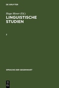 Cover: Linguistische Studien. 2 - De Gruyter
