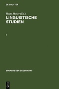Cover: Linguistische Studien. 1 - De Gruyter