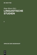 Cover: Linguistische Studien. 2 - De Gruyter
