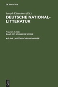 Cover: Die "historischen Memoires" - De Gruyter