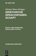 Cover: Bibliographie. Einleitung. Syntax - De Gruyter