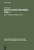 Cover: S&auml;mtliche Dramen, Teil 1 - De Gruyter Mouton