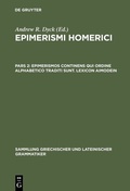 Cover: Epimerismos continens qui ordine alphabetico traditi sunt. Lexicon Aimodein - De Gruyter