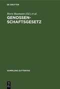Cover: Genossenschaftsgesetz - De Gruyter
