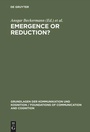 Cover: Emergence or Reduction? - De Gruyter