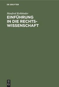 Cover: Einf&uuml;hrung in die Rechtswissenschaft - De Gruyter