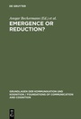 Cover: Emergence or Reduction? - De Gruyter
