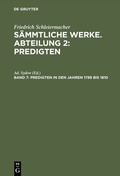 Cover: Predigten in den Jahren 1789 bis 1810 - De Gruyter