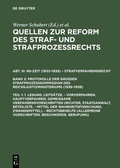 Cover: 1. Lesung: Leits&auml;tze. - Vorverfahren. Hauptverfahren. Gemeinsame Verfahrensvorschriften (Richter, Staatsanwalt, Beteiligte. - Mittel der Wahrheitsforschung. Zwangsmittel). - Rechtsbehelfe (Allgemeine Vorschriften. Beschwerde. Berufung) - De Gruyter