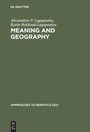 Cover: Meaning and Geography - De Gruyter Mouton