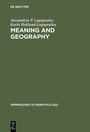 Cover: Meaning and Geography - De Gruyter Mouton